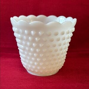 Vintage White Hobnail Milk Glass Vase/Planter